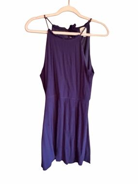 Blue Rain Navy Halter Style Mini dress-Wrinkle type fabric-Fit/Flare-Size Large